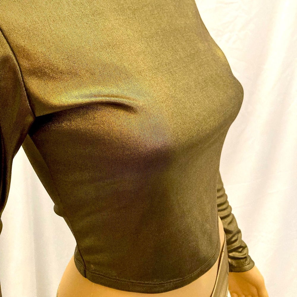 Forever 21 Contemporary gold metallic shirt